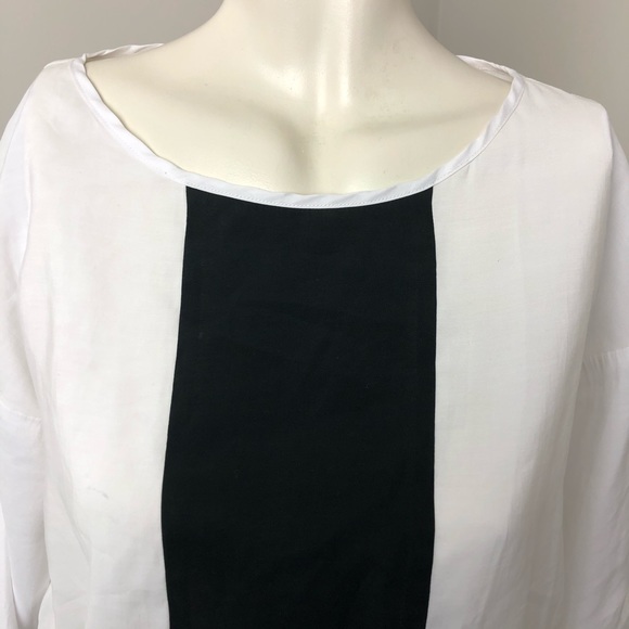 Bianca Nygard White/Black Half Sleeve Blouse Size 6 - Picture 2 of 10